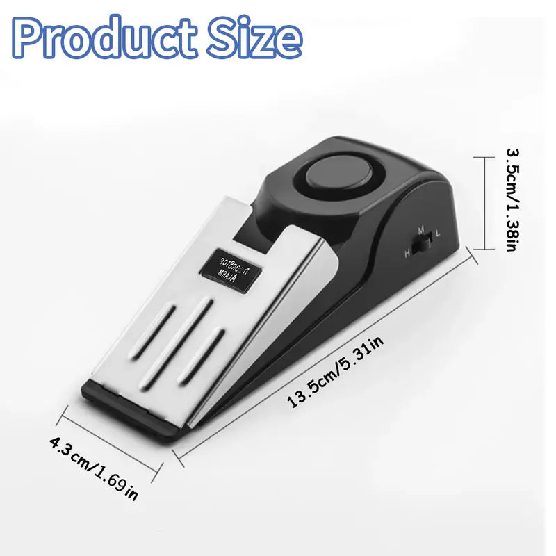 Home Security Door Stopper Alarm 2/4-Pack - Easy Installation No Tools Required, 3 Sensitivity Modes, 120DB Loud Alert, Stainless Steel Pressure-Resistant, Instant Trigger on Push