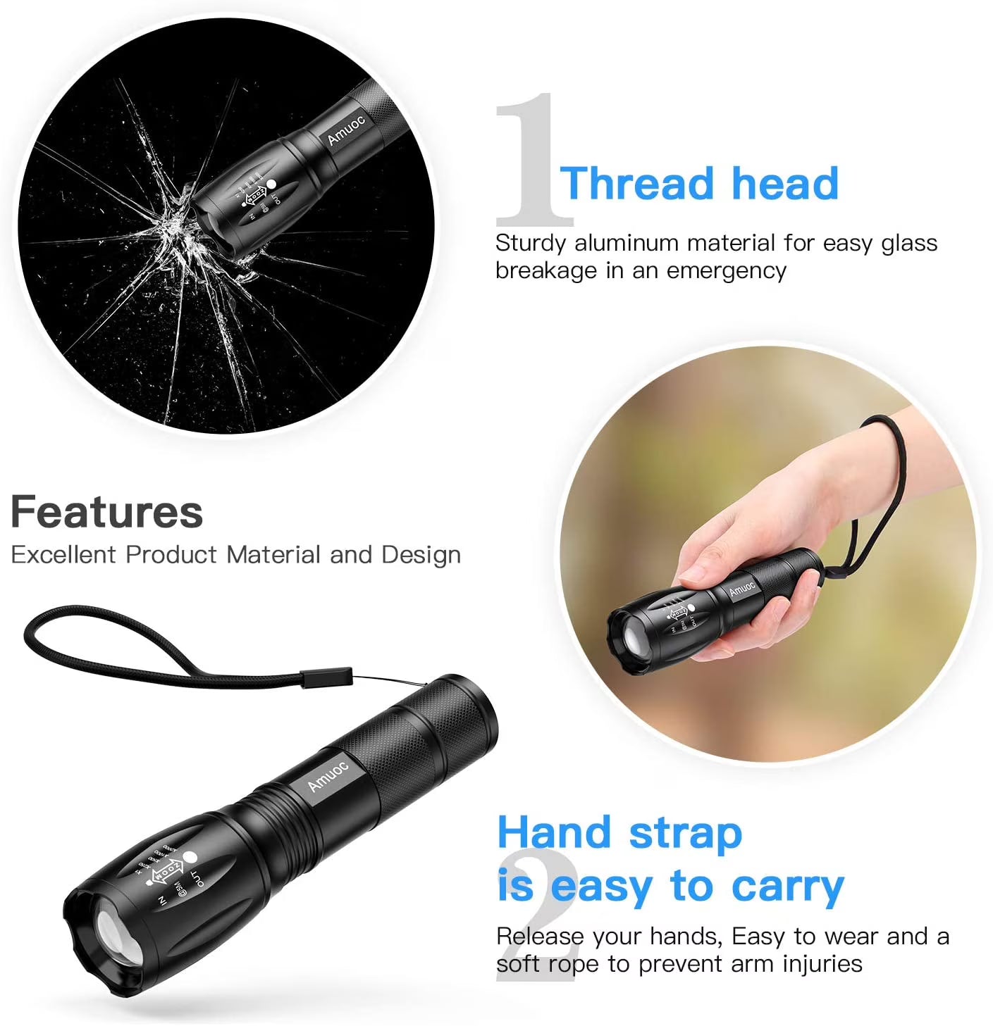 2000 Lumens Tactical Flashlight – Ultra Bright LED
