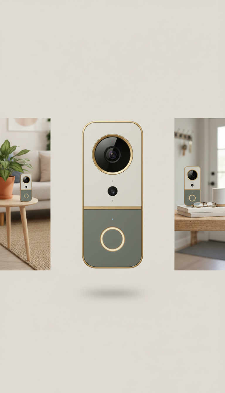 Video Doorbell Camera, Brushed Metal