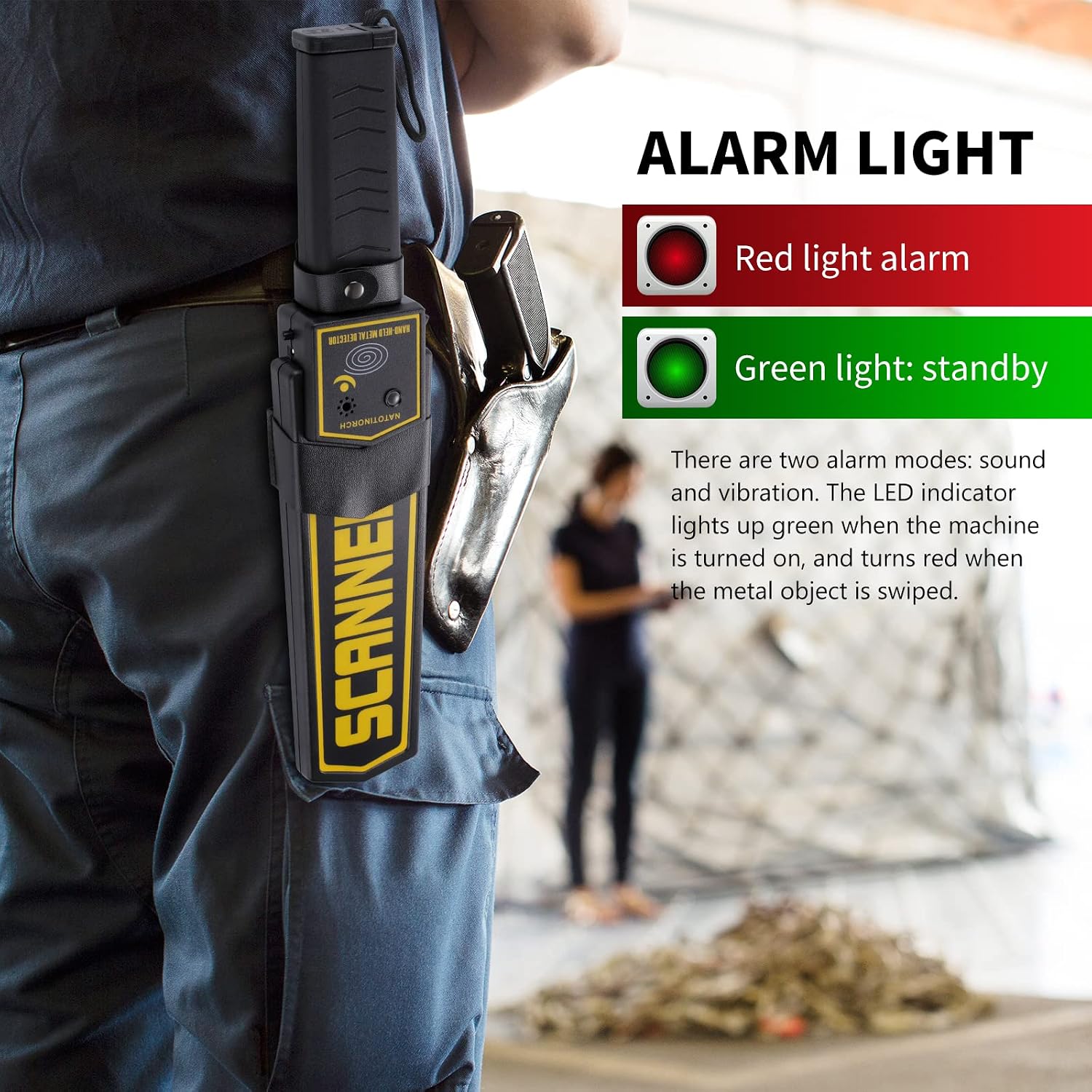 Handheld Metal Detector Wand,Security Scanner for Knives, Weapons,Metals