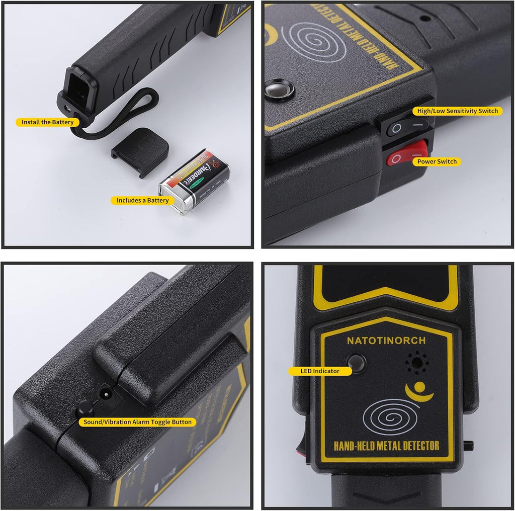 Handheld Metal Detector Wand,Security Scanner for Knives, Weapons,Metals