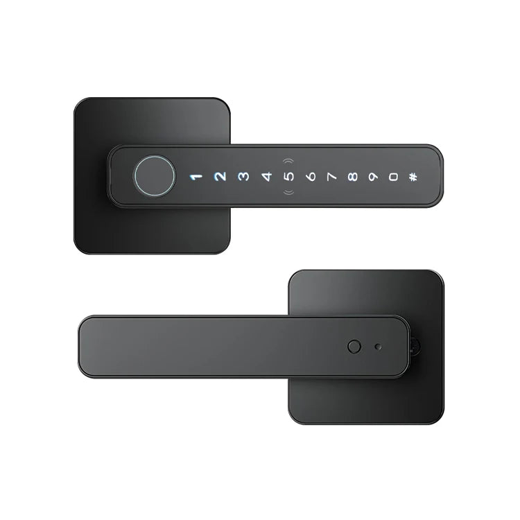 Ttlock Tuya Smart Fingerprint Biometric Door Lock with APP Control Grade C Lever Cylinder for Wood Door