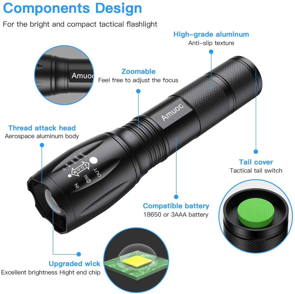 2000 Lumens Tactical Flashlight – Ultra Bright LED