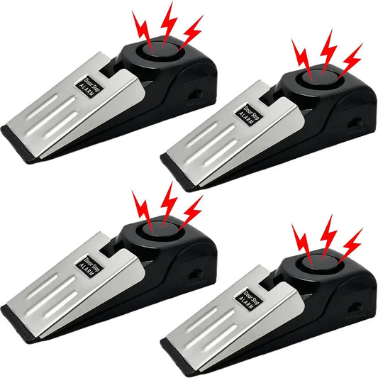 Home Security Door Stopper Alarm 2/4-Pack - Easy Installation No Tools Required, 3 Sensitivity Modes, 120DB Loud Alert, Stainless Steel Pressure-Resistant, Instant Trigger on Push